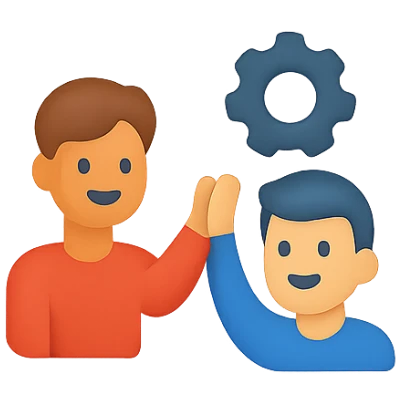 2 people high fiving
